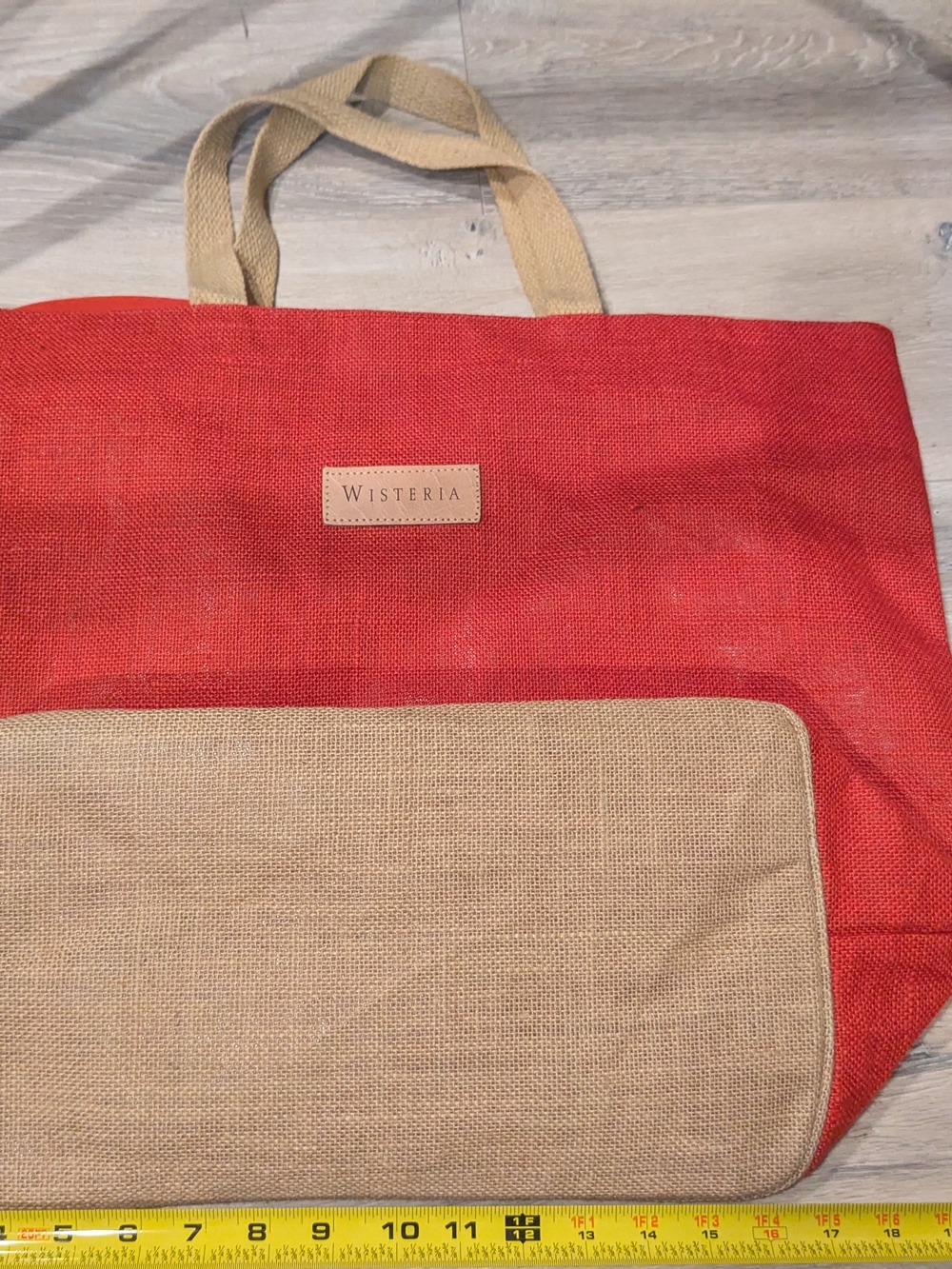 Wisteria Red & Tan Tote Bag